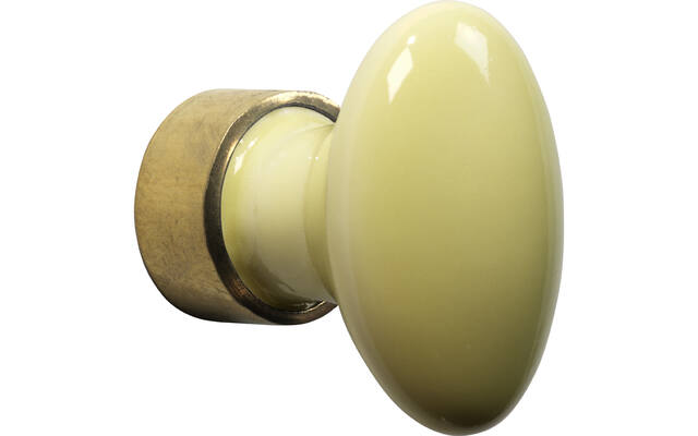Meubelknop Porselein Ovaal 30mm citroen Geel