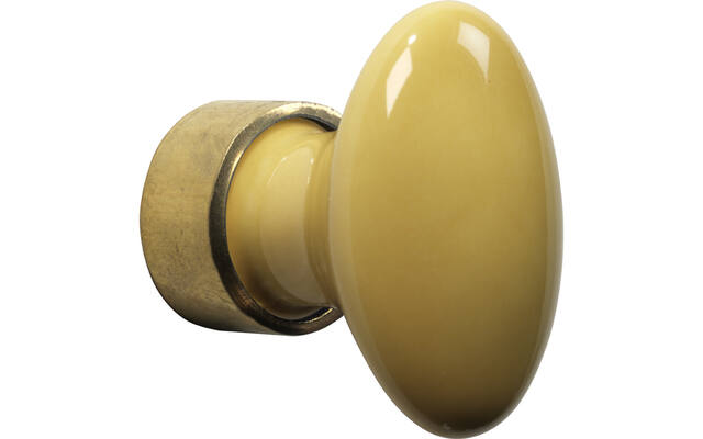 Meubelknop Porselein Ovaal 30mm mosterd Geel
