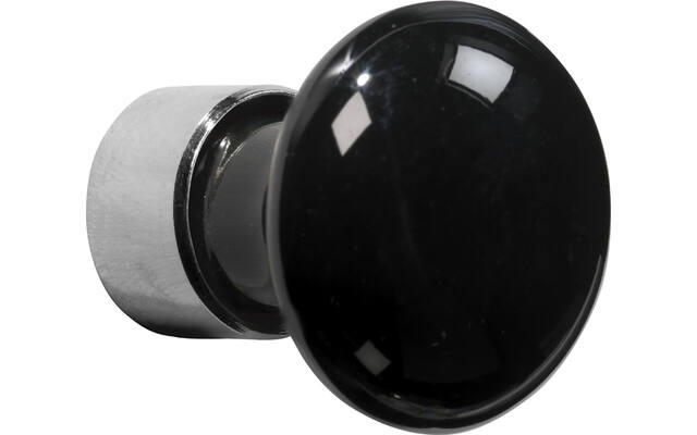 Meubelknop Porselein Paddenstoel 25mm Zwart/Nikkel