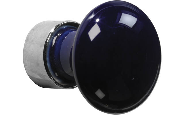 Meubelknop Porselein Paddenstoel 30mm Nikkel/blauw