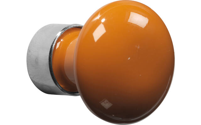Meubelknop Porselein Paddenstoel 30mm Nikkel/oranje