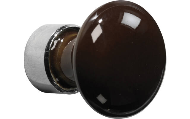Meubelknop Porselein Paddenstoel 30mm Nikkel/bruin