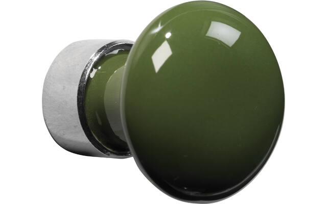 Meubelknop Porselein Paddenstoel 30mm Nikkel/groen