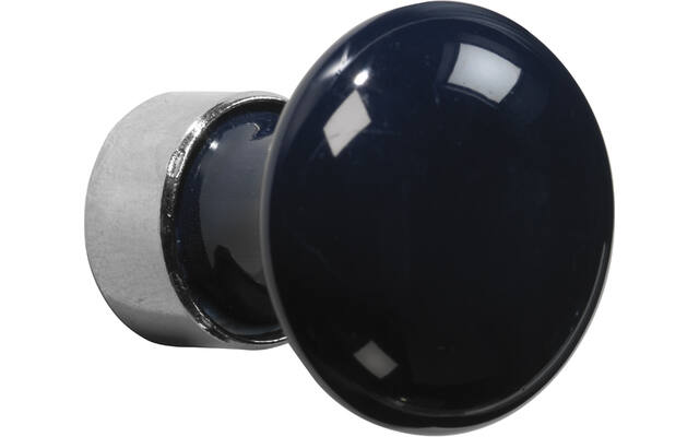 Meubelknop Porselein Paddenstoel 30mm Nikkel/d.blauw