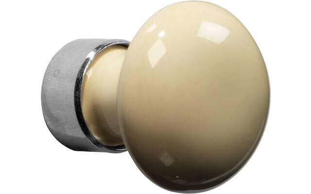 Meubelknop Porselein Paddenstoel 30mm Nikkel/vanille