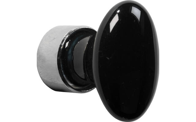 Meubelknop Porselein Ovaal 33mm Zwart/Nikkel