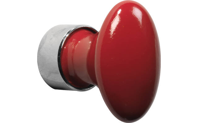 Meubelknop Porselein Ovaal 33mm Nikkel/vermillioen