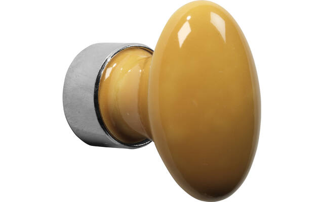Meubelknop Porselein Ovaal 33mm Nikkel/eigeel