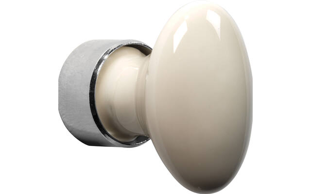 Meubelknop Porselein Ovaal 33mm Nikkel/camee