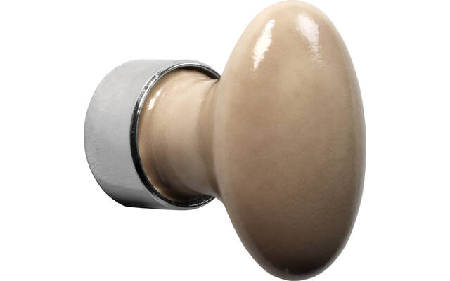 Meubelknop Porselein Ovaal 33mm Nikkel/camee mat