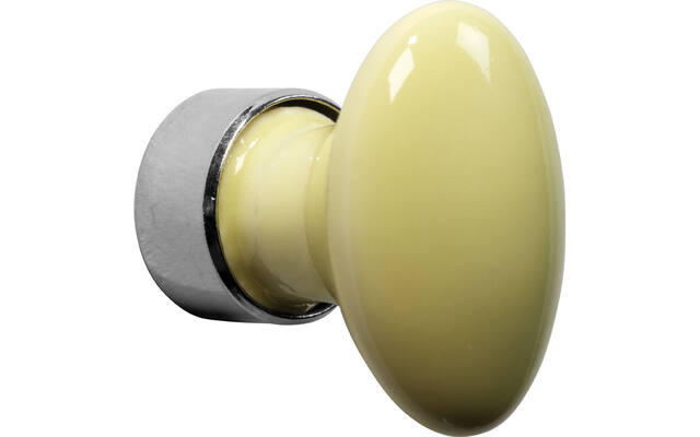 Meubelknop Porselein Ovaal 33mm Nikkel/citroen