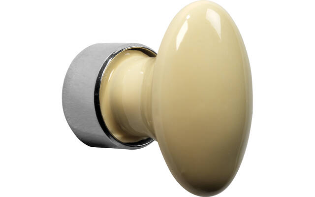 Meubelknop Porselein Ovaal 33mm Nikkel/vanille