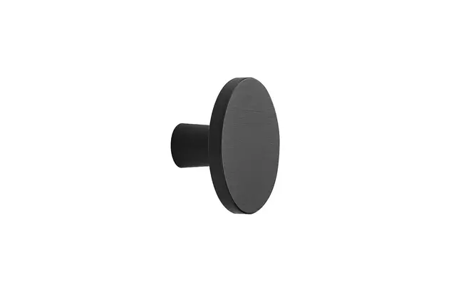 Meubelknop Zwart geborsteld Plato rond 42mm