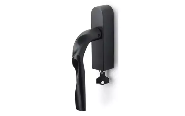Draaikiep raamkruk Links Mat Zwart PVD Zaha Hadid Eleez ZH100-DKLOCK-O Afsluitbaar