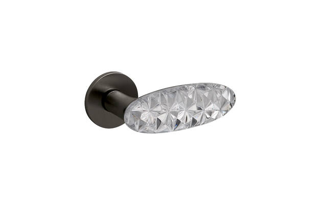 Olivari deurkruk Crystal Diamond op rozet antraciet mat PVD