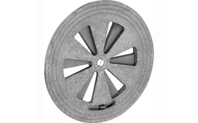 Ventilatierooster Gent rond 150mm afsluitbaar ijzer blank