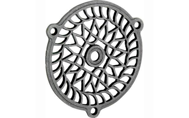 Ventilatierooster Versailles rond 110mm ijzer blank