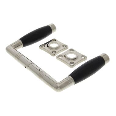 Deurkruk Nikkel Ton-model Weijntjes Zwarte greep 110 mm
