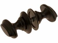 Knopkruk Zwart hout Ovalo met ril 77 x 40 mm