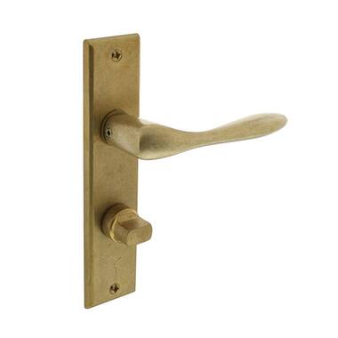 Intersteel Deurkruk Banaan met schild WC63 mm messing getrommeld