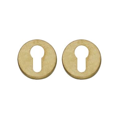 Profielcilinderrozet rond messing getrommeld