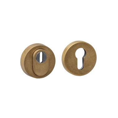 Intersteel SKG3 veiligheidsrozetten rond verdekt 52x12mm profielcilindergat met kerntrekbeveiliging PVD messing getrommeld