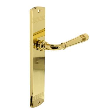 Intersteel Deurkruk Helena op schild blind messing gelakt