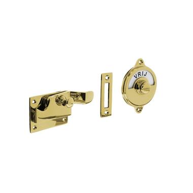 Intersteel WC-overslag met bocht vrij/bezet Messing gelakt