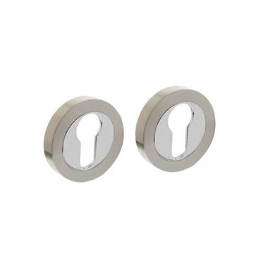 Intersteel Profielcilinderrozetten verdekt 52x10mm Chroom/Mat nikkel
