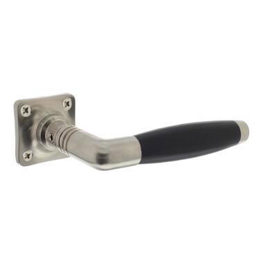 Intersteel Deurkruk Ton basic met rozet 38x38x6mm nikkel mat/zwart