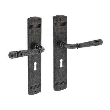 Intersteel Deurkruk Helena op schild SL56 mm oud grijs