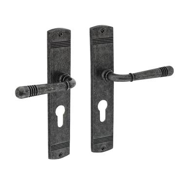 Intersteel Deurkruk Helena op schild PC55 mm oud grijs