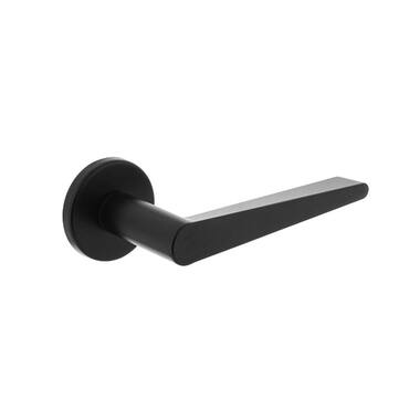 Intersteel Deurkruk Tiga met rozet 49x7 mm mat zwart