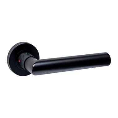 Intersteel Deurkruk Sicura rond 22mm met blokkeer mechanisme op rozet verdekt 53x10mm met nokken zwart 38 - 42