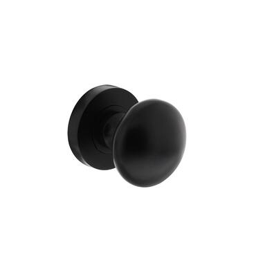 Intersteel Knop op rozet rond 52x10mm zwart