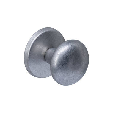 Intersteel Voordeurknop paddenstoel 58mm op achterplaat 66mm eenzijdige montage rvs getrommeld