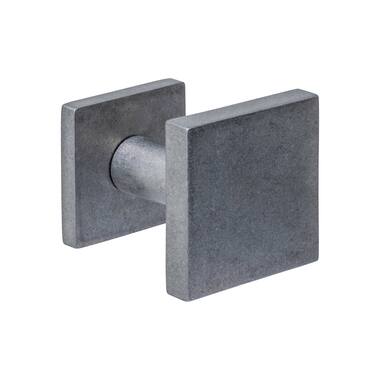 Intersteel Voordeurknop vierkant 64x64mm op achterplaat 54x54mm verkropt eenzijdige montage rvs getrommeld