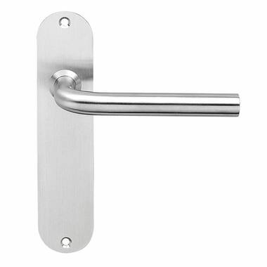 Intersteel Deurkruk Recht 16 mm slank op schild blind rvs geborsteld