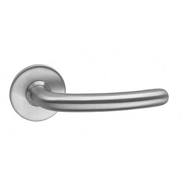 Intersteel Deurkruk Sabel 16 mm slank op rozet met ring rvs geborsteld