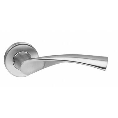 Intersteel Deurkruk Vlinder geveerd op rozet 52x10 met ring rvs geborsteld