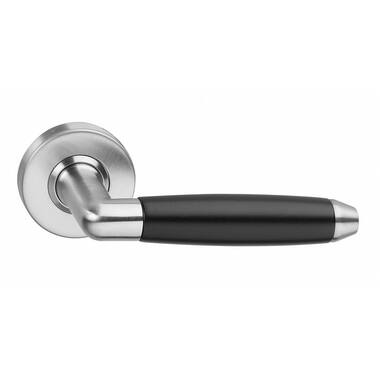 Intersteel Deurkruk Combi geveerd op rozet 52x10 met ring rvs geborsteld