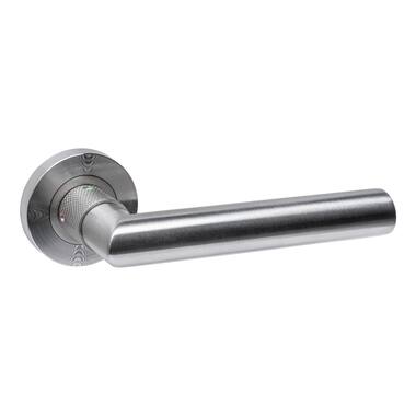 Intersteel Deurkruk Sicura rond 22mm met blokkeer mechanisme op rozet verdekt 53x10mm met nokken rvs