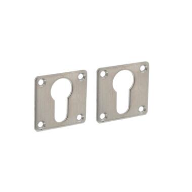 Profielcilinderrozet vierkant 42x42x2 mm RVS