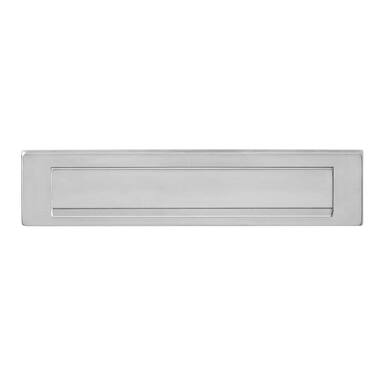 Intersteel Brievenbus met klep/regenrand rvs geborsteld