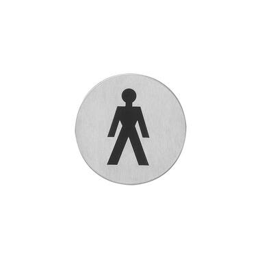 Intersteel Pictogram herentoilet zelfklevend rond RVS