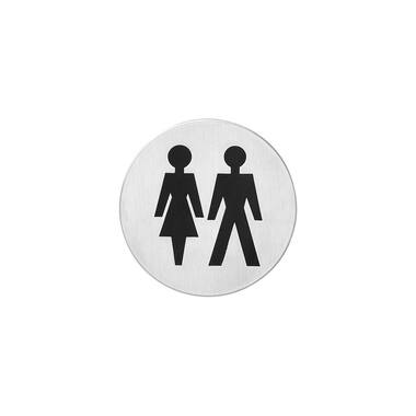 Intersteel Pictogram dames- en herentoilet zelfklevend rond RVS