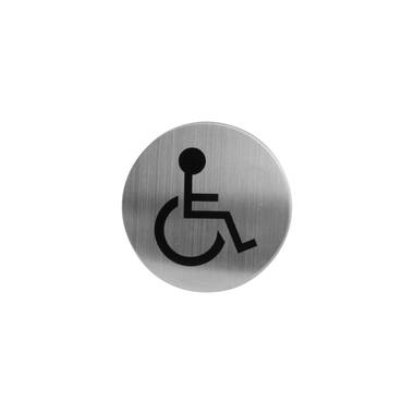 Intersteel Pictogram toilet mindervalide zelfklevend rond RVS