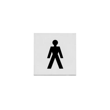Intersteel Pictogram herentoilet zelfklevend vierkant RVS