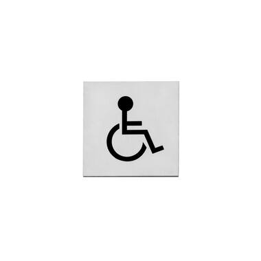 Intersteel Pictogram toilet mindervalide zelfklevend RVS