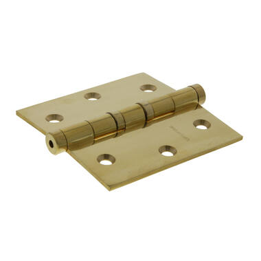 Kogellagerscharnier massief Messing Platkop 89x89mm